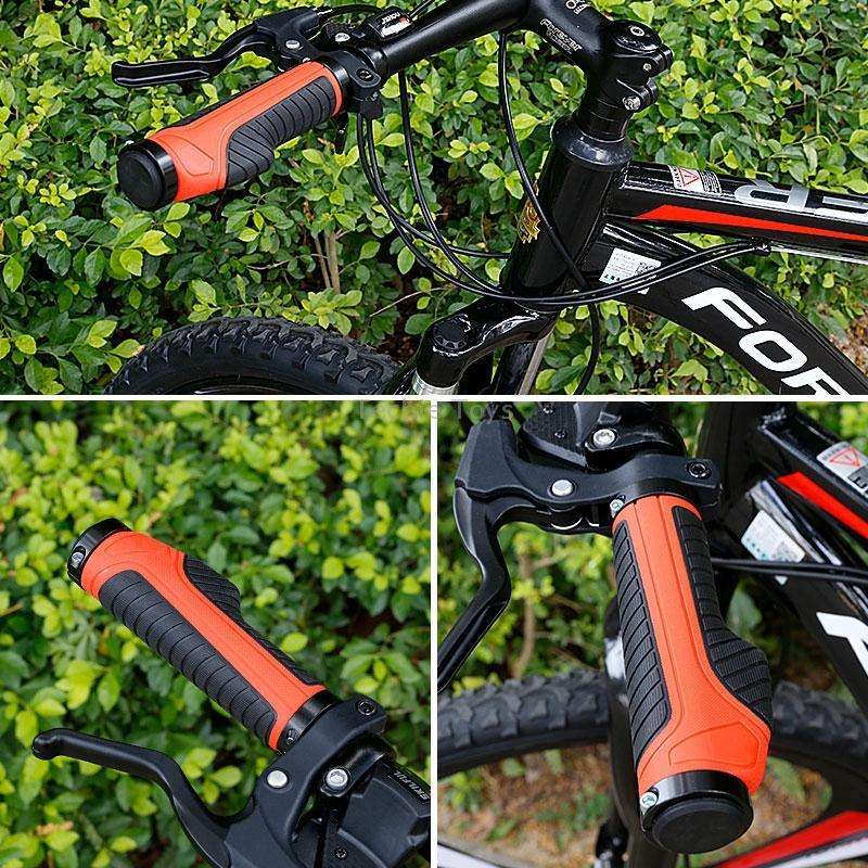1 Pair Bicycle MTB Bike Handlebar Grips Rubber Anti-Slip Racing Bike Grip(Grey)