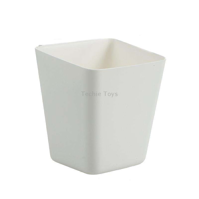 4 PCS Home Cart Back Hanging Plastic Storage Basket(White)