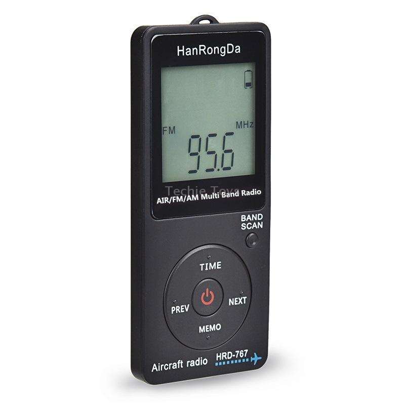 HanRongDa Mini Aviation Band Radio Can Set Automatic Shutdown FM, AM, AIR Radio(Black)