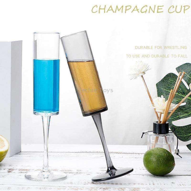 165ml Household Acrylic Champagne Glasses(Black)