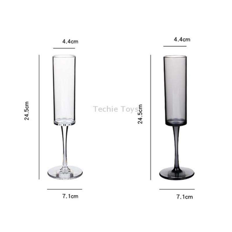 165ml Household Acrylic Champagne Glasses(Black)