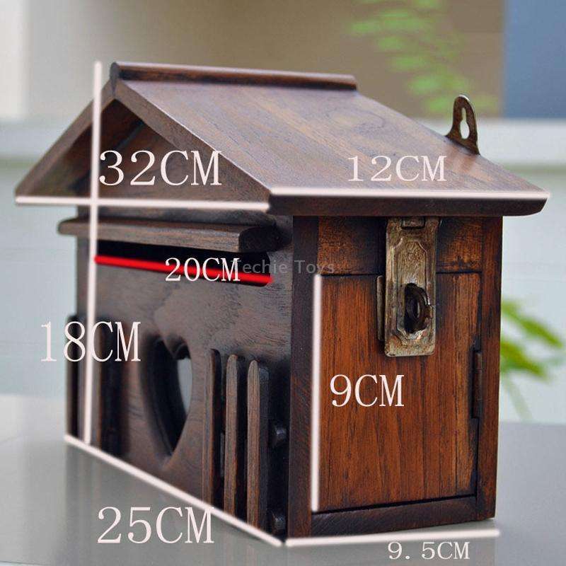 Outdoor Wall-mounted Wooden Letter Box Office Suggestion Box(31x18.5x10cm)