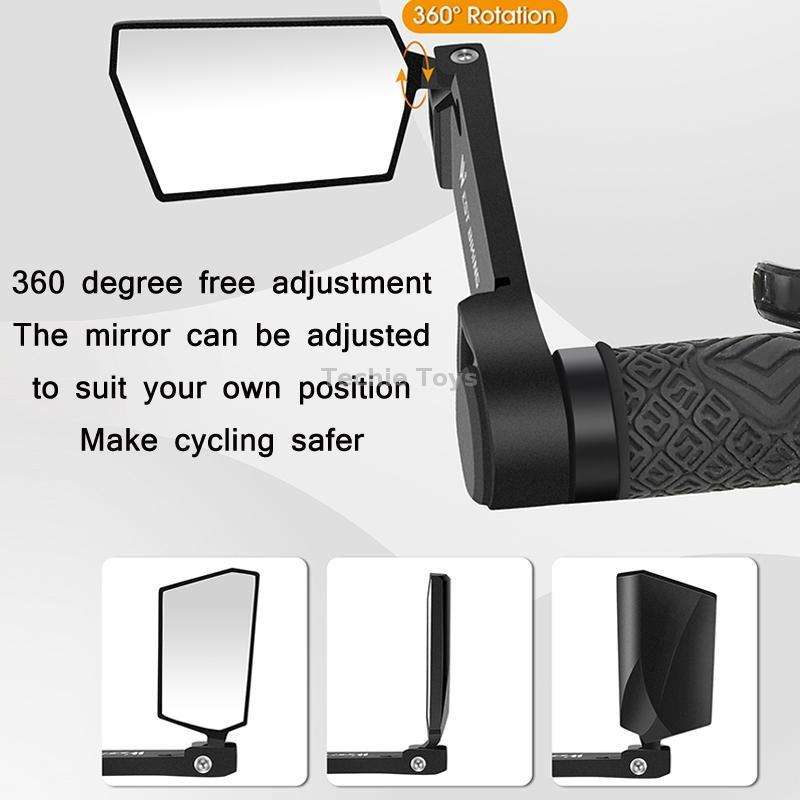 WEST BIKING Bicycle Handlebar Folding Mirror(Black)