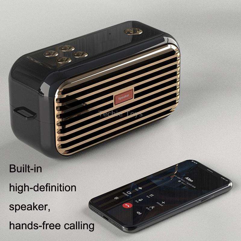 X7 Outdoor Portable Dual Speaker Wireless Bluetooth Retro Portable Speaker(Red)