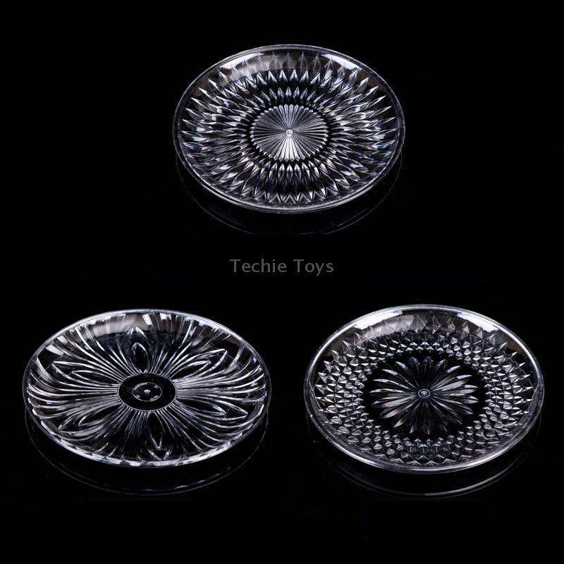 5 PCS Acrylic Round Transparent Fruit Dish, Diameter: 15cm(Lotus)