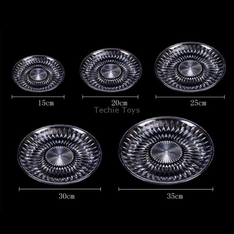 5 PCS Acrylic Round Transparent Fruit Dish, Diameter: 15cm(Lotus)