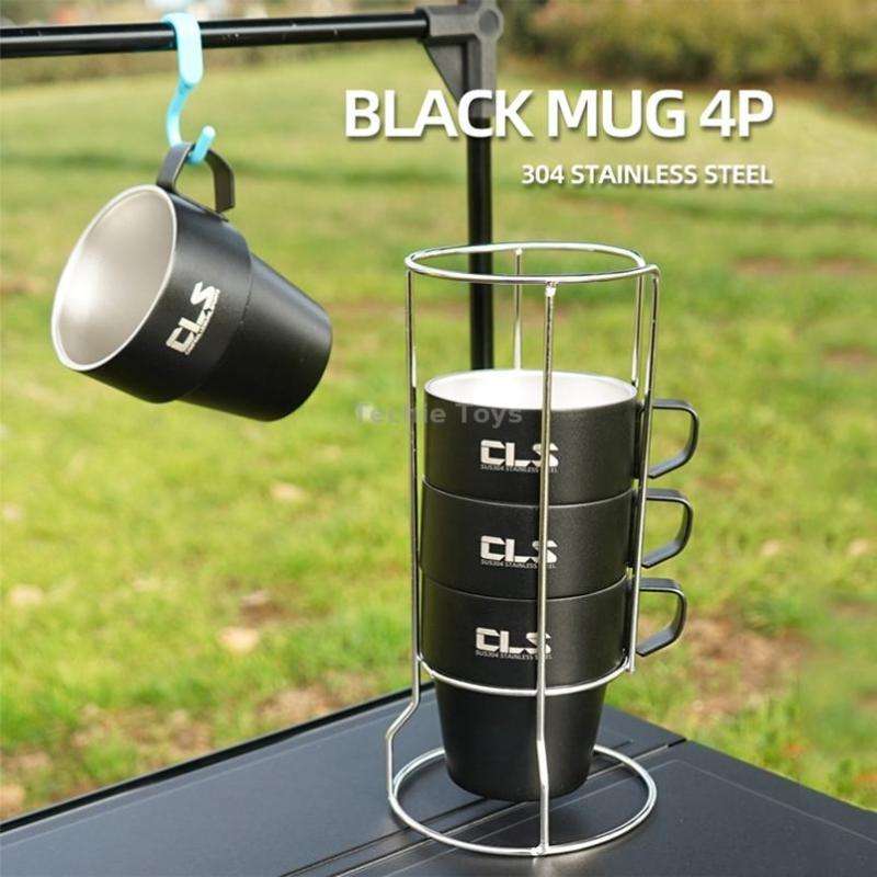 CLS 4 in 1 Outdoor 304 Stainless Steel Camping Cup(300ml)