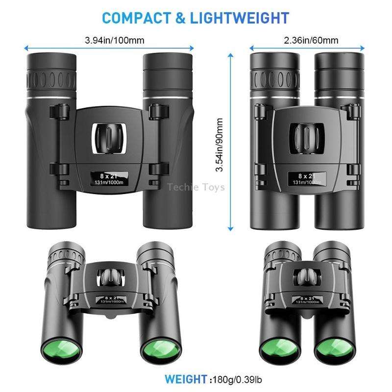 APEXEL 8 x 21 Zoom Binoculars Telephoto 3000m Long Distance Foldable HD Mini Telescope(Black)
