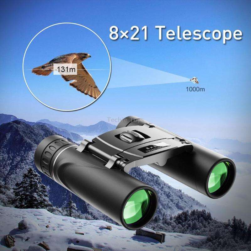 APEXEL 8 x 21 Zoom Binoculars Telephoto 3000m Long Distance Foldable HD Mini Telescope(Black)