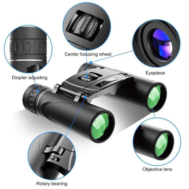 APEXEL 8 x 21 Zoom Binoculars Telephoto 3000m Long Distance Foldable HD Mini Telescope(Black)