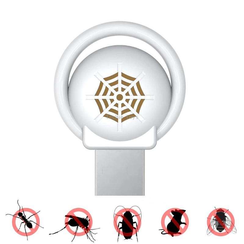 USB Car Mouse Repellent Ultrasonic Mosquito Insect Repellent With Atmosphere Light( White)