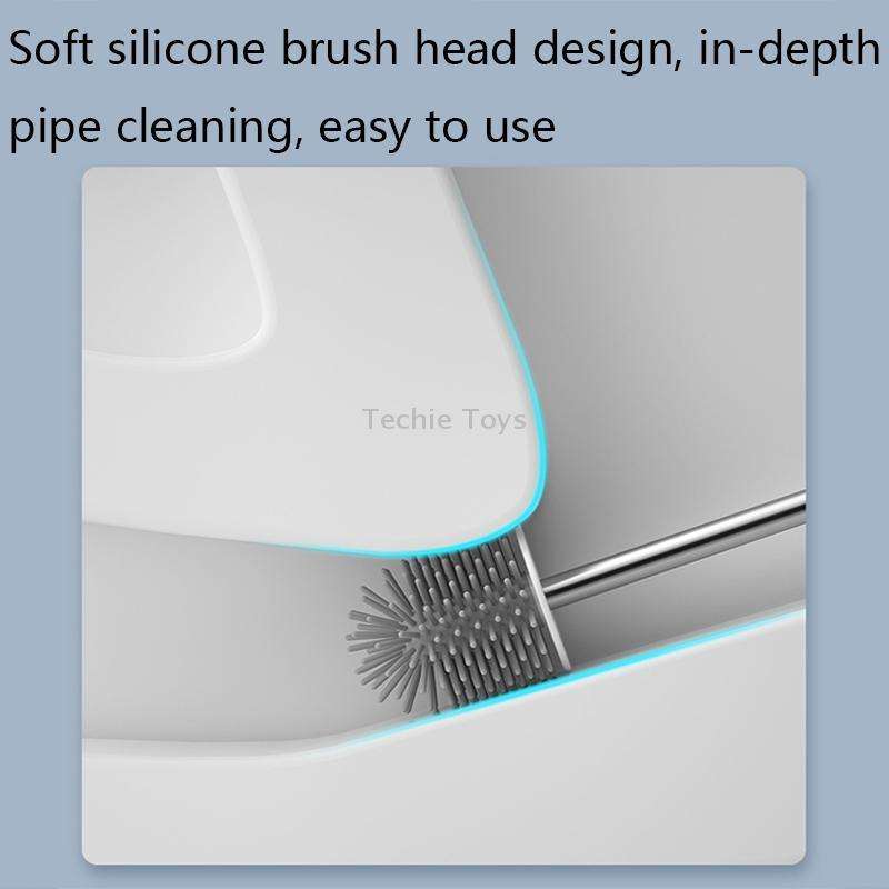 MT2 Silicone Double Brushs Head Toilet Brush Set, Colour: Landing Type
