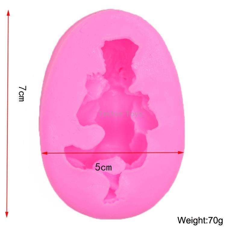 2 PCS Baby Styling Fondant Cake Chocolate Silicone Mold(Pink)