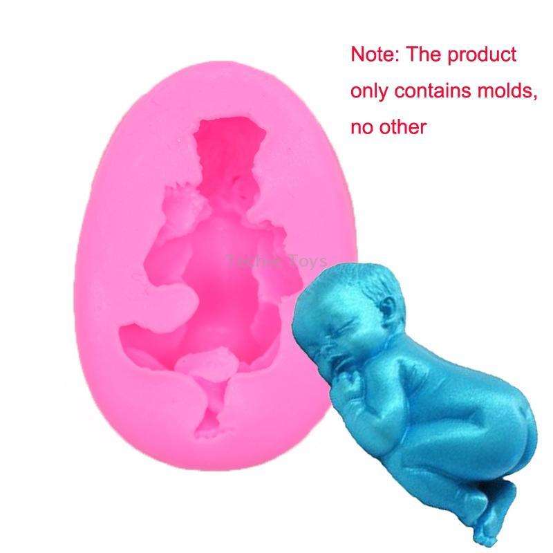2 PCS Baby Styling Fondant Cake Chocolate Silicone Mold(Pink)