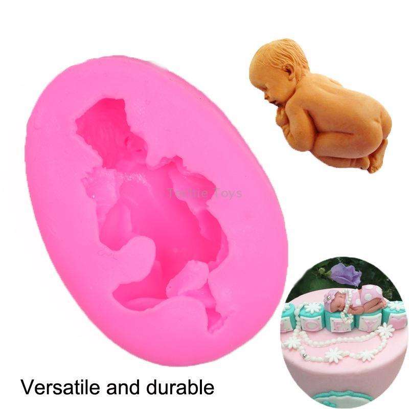 2 PCS Baby Styling Fondant Cake Chocolate Silicone Mold(Pink)