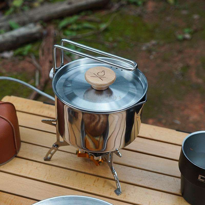 Outdoor Multifunctional 304 Stainless Steel Burning Kettle(1L)