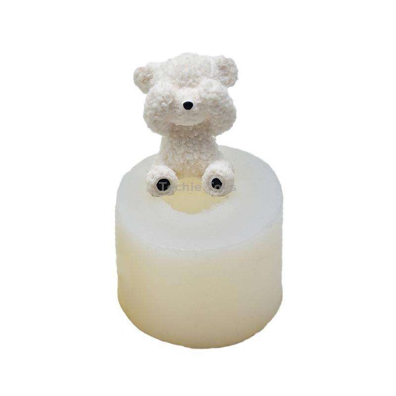 DIY Stereo Bear Aroma Cake Baking Silicone Mold(With Tail Covering Eyes Bear)