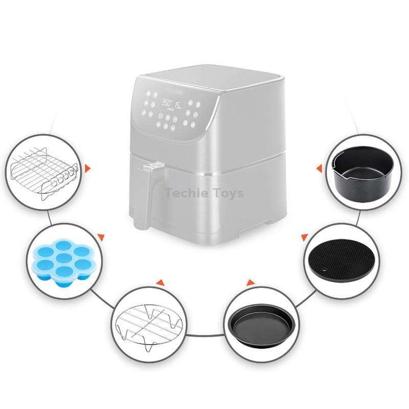 6 PCS/Set 7 inch Air Fryer Baking Accessories Stainless Steel Set