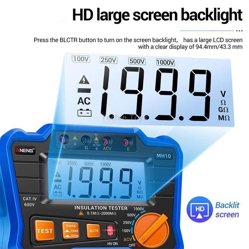 ANENG MH10 Digital High Precision Insulation Resistance Tester(Blue)