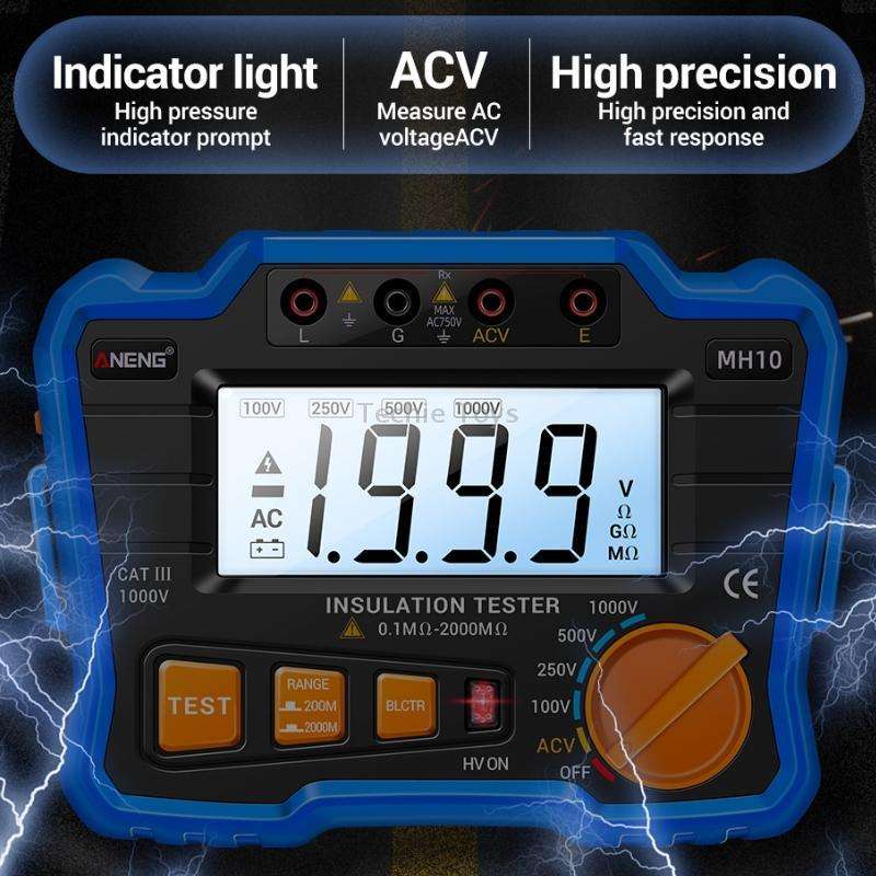 ANENG MH10 Digital High Precision Insulation Resistance Tester(Blue)