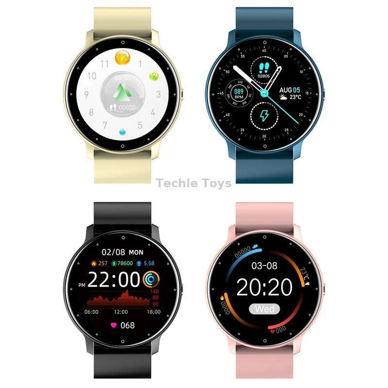 ZL02 Smart Heart Rate Blood Pressure Oxygen Monitoring Sports Pedometer Wireless Bluetooth Watch(Blu