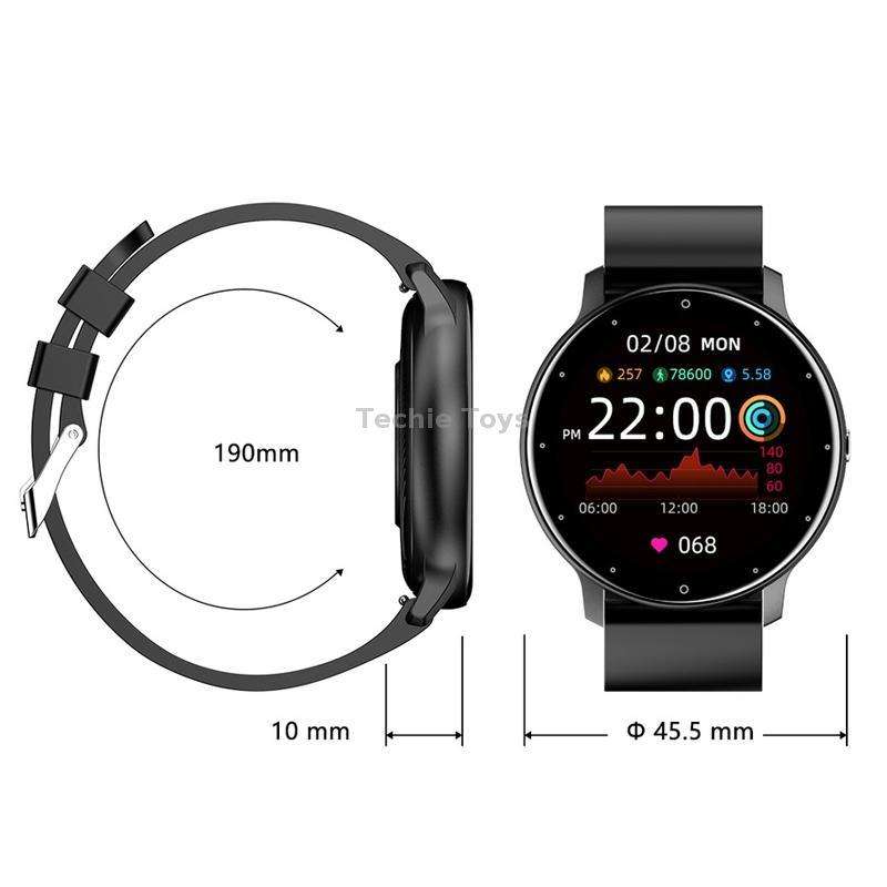 ZL02 Smart Heart Rate Blood Pressure Oxygen Monitoring Sports Pedometer Wireless Bluetooth Watch(Blu