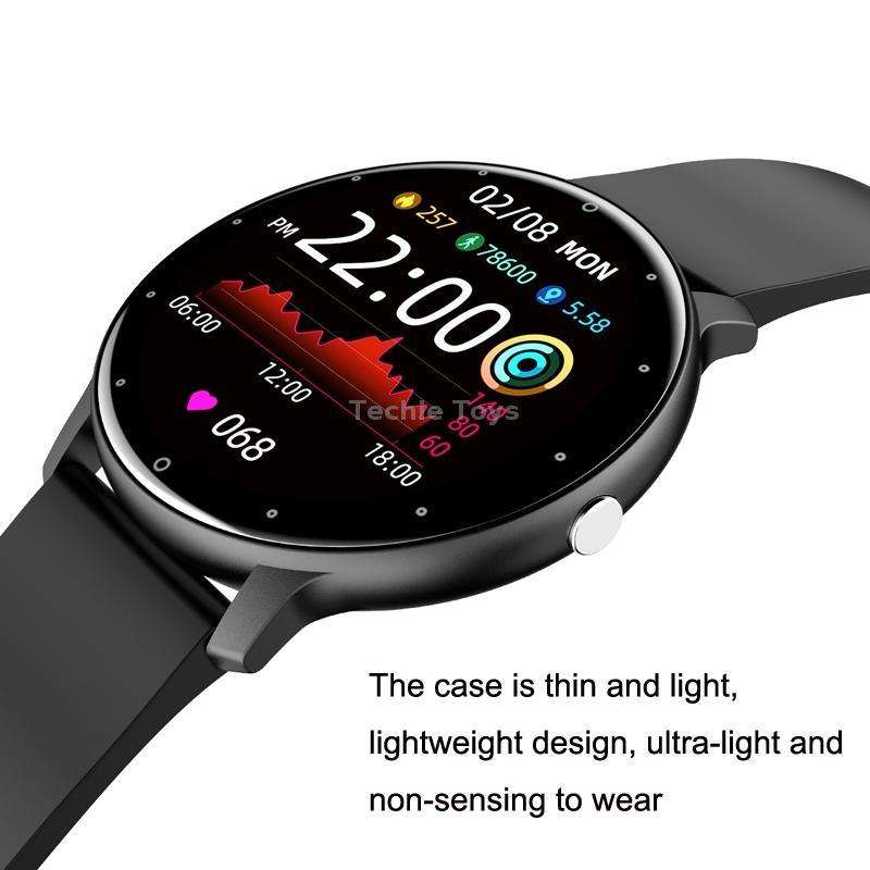 ZL02 Smart Heart Rate Blood Pressure Oxygen Monitoring Sports Pedometer Wireless Bluetooth Watch(Blu