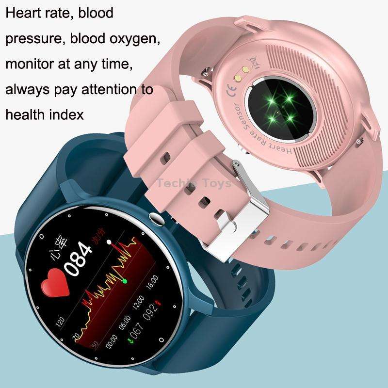 ZL02 Smart Heart Rate Blood Pressure Oxygen Monitoring Sports Pedometer Wireless Bluetooth Watch(Blu