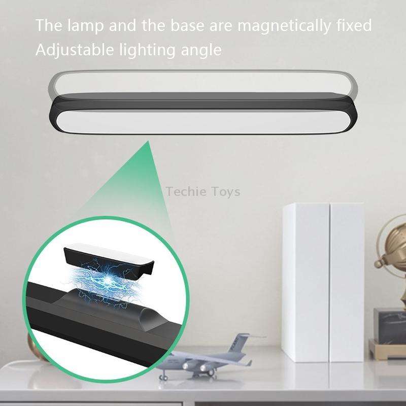 Desk Tricolor Temperature Learning Reading Lights, Style: Rechargeable (Black)