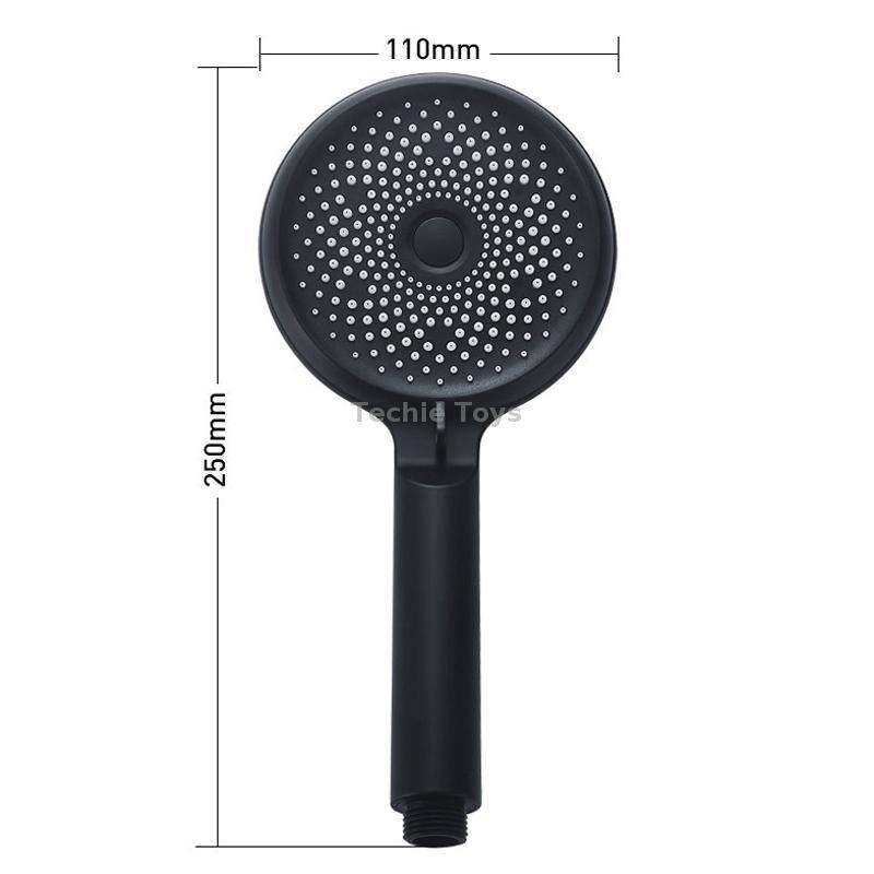 Home Handheld Silicone Supercharged Shower Nozzle, Style: Black