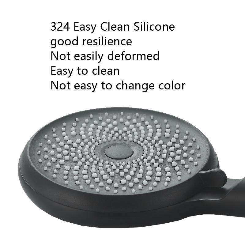 Home Handheld Silicone Supercharged Shower Nozzle, Style: Black