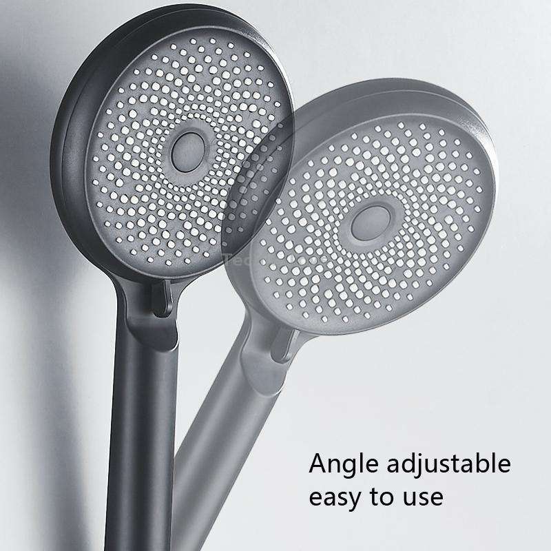 Home Handheld Silicone Supercharged Shower Nozzle, Style: Black