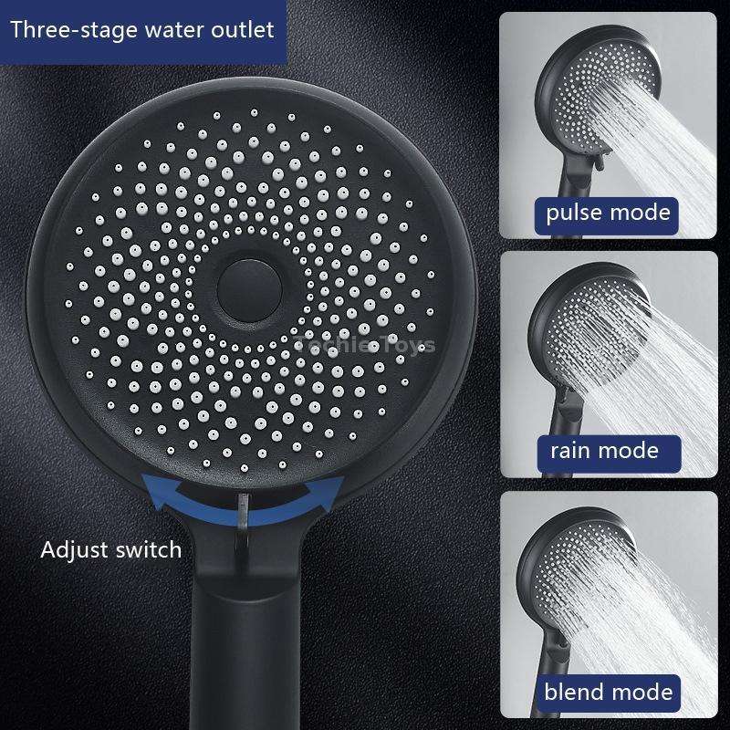 Home Handheld Silicone Supercharged Shower Nozzle, Style: Black