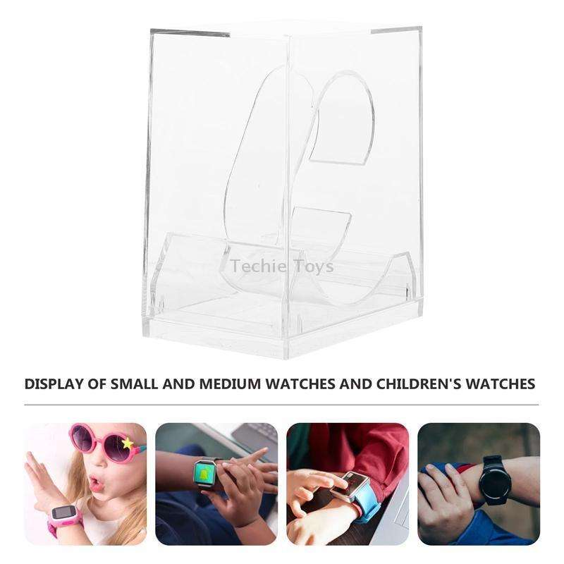 5 PCS Transparent Rectangular Watch Display Box Pull-out Electronic Watch Box(8.8 x7.7x5.4cm)
