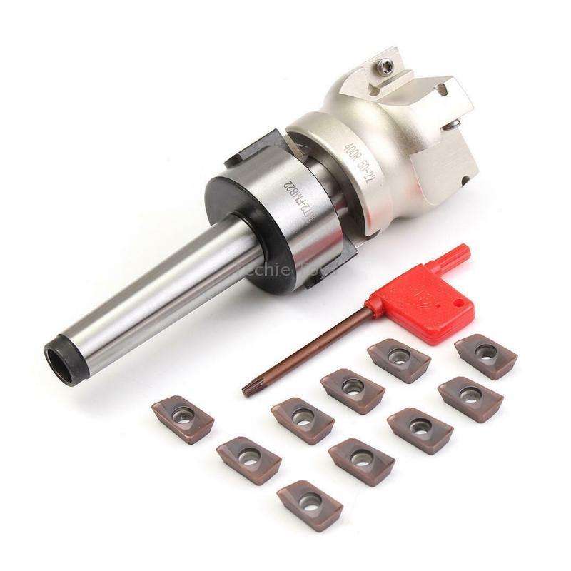 Milling Shank Cutter Blade Set(MT2-FMB22 Milling Tool Holder +50 Cutter + 10 Knives)