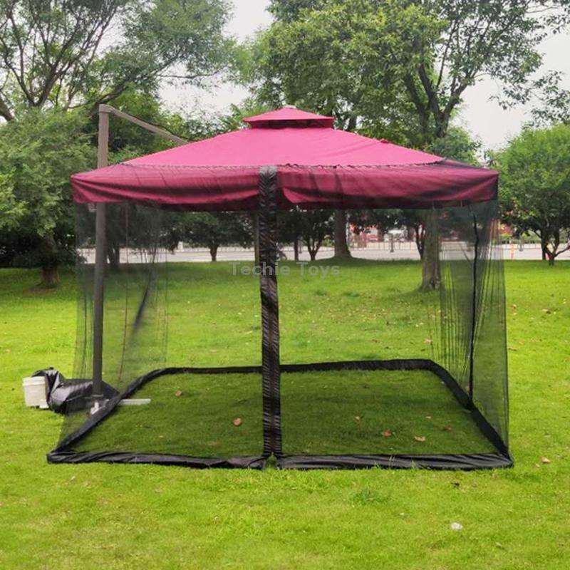 HY-0205 300 x 230 cm Outdoor Parasol Anti-mosquito Net Cover, Dimensions: Square Umbrellas(Black)