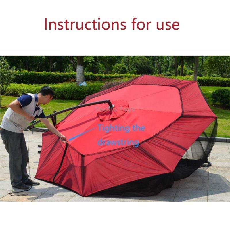 HY-0205 300 x 230 cm Outdoor Parasol Anti-mosquito Net Cover, Dimensions: Square Umbrellas(Black)
