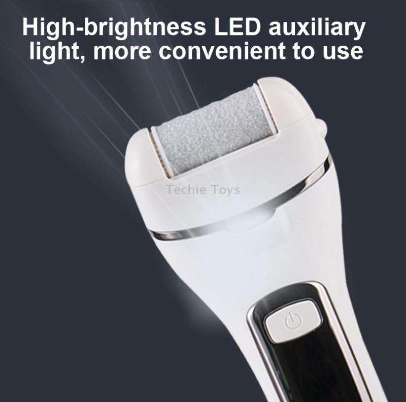 Electric Foot Grinder Digital Display Rechargeable Pedicure Peeling, Color: White