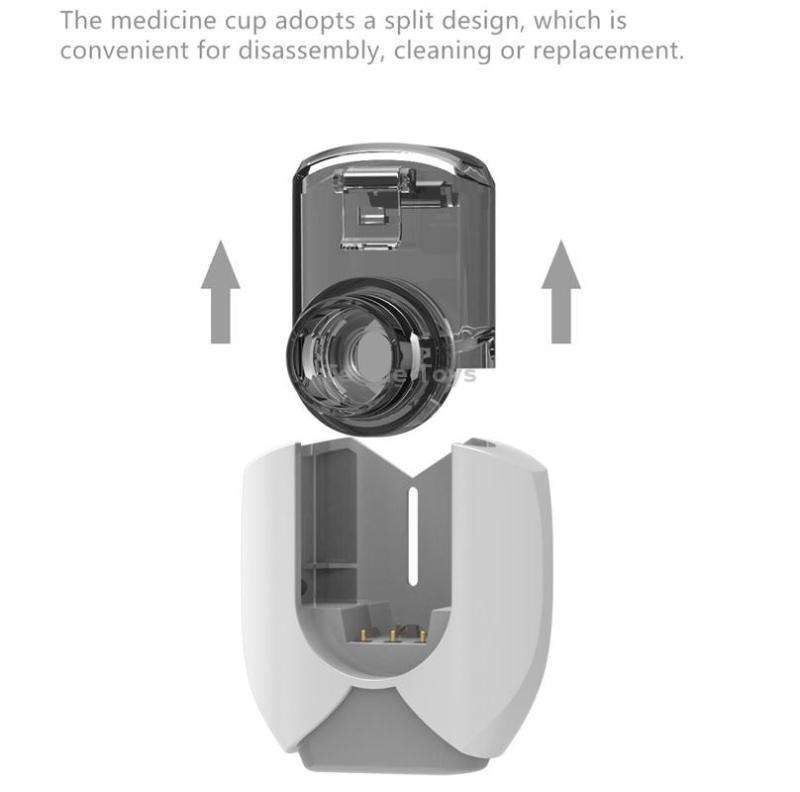 Hands-free Wearable Micro-mesh Nebulizer for Adults and Children ,Style: With EU Plug(Blue White)
