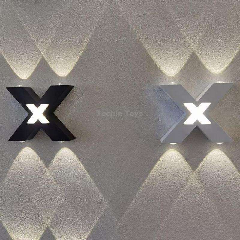 Bedroom Background Wall Lighting Outdoor Courtyard Waterproof Wall Lamp, Light color: Warm White(Bla