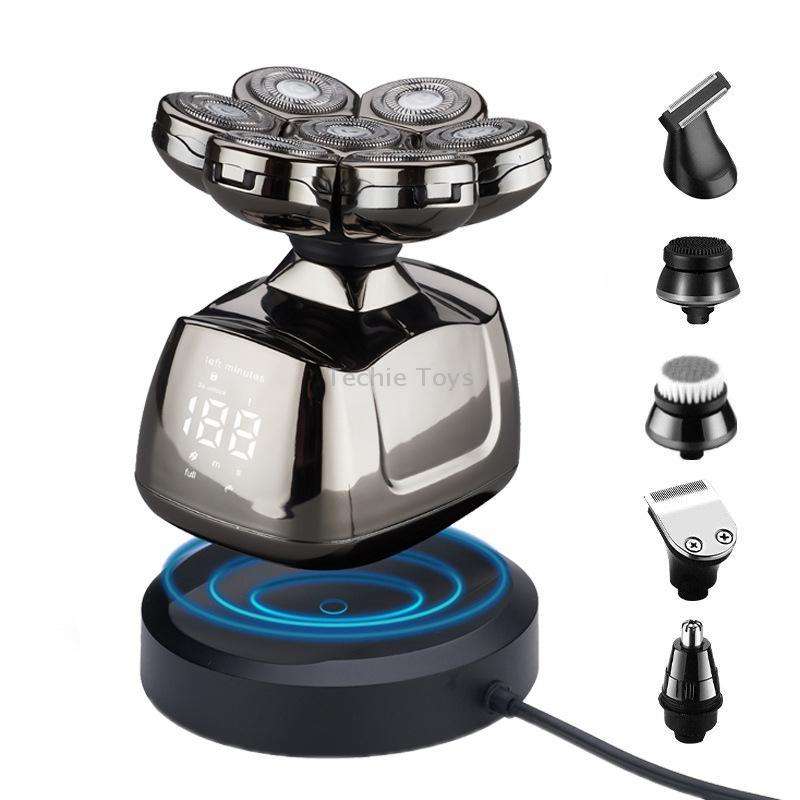 7-head Multifunctional Waterproof Barber Shaver, Specification: Wireless charging(6 in 1)