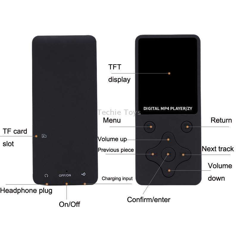 T68 Card Lossless Sound Quality Ultra-thin HD Video MP4 Player(Black)