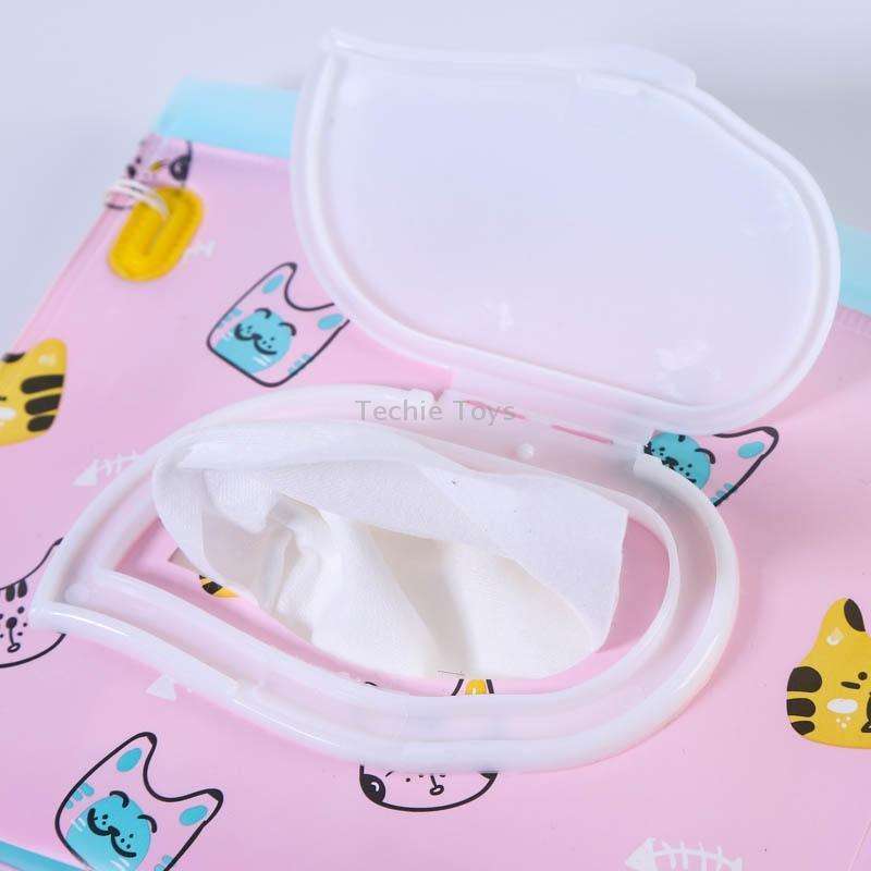 3 PCS Baby EVA Wet Wipes Bag Flip Removable Paper Towel Cosmetic Cotton Bag(Flowers)