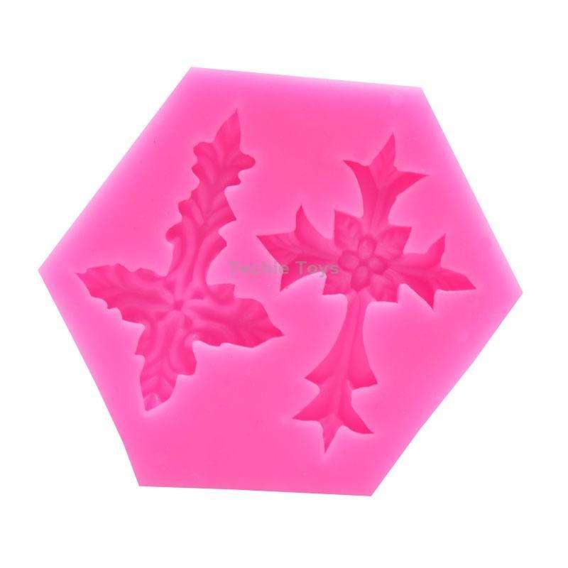 4 PCS Cross Shape Silicone Fondant Cake Mold Baking Tool(Pink)