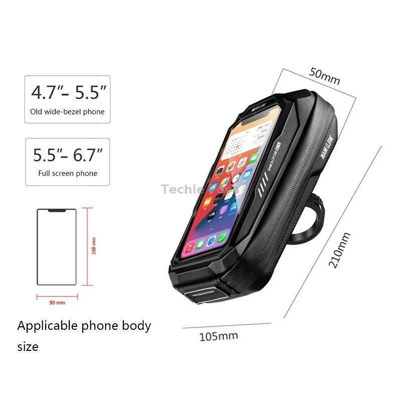 WILD MAN X3 0.5L EVA Hard Shell Bicycle Touch Screen Phone Bag(Black)