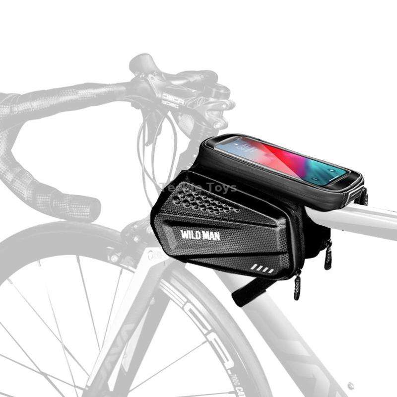 WILD MAN ES6 1.2L Multifunctional Bicycle Front Beam Bag(Black)