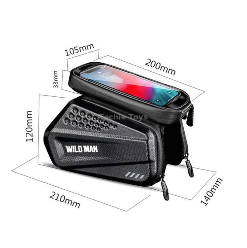 WILD MAN ES6 1.2L Multifunctional Bicycle Front Beam Bag(Black)