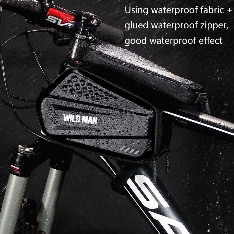 WILD MAN ES6 1.2L Multifunctional Bicycle Front Beam Bag(Black)