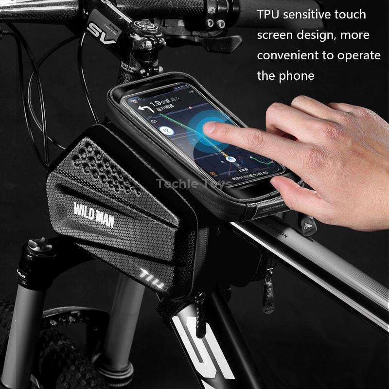 WILD MAN ES6 1.2L Multifunctional Bicycle Front Beam Bag(Black)