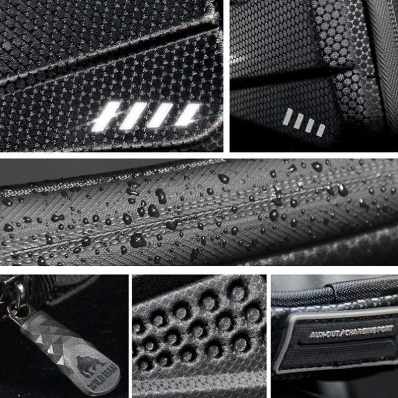 WILD MAN ES6 1.2L Multifunctional Bicycle Front Beam Bag(Black)